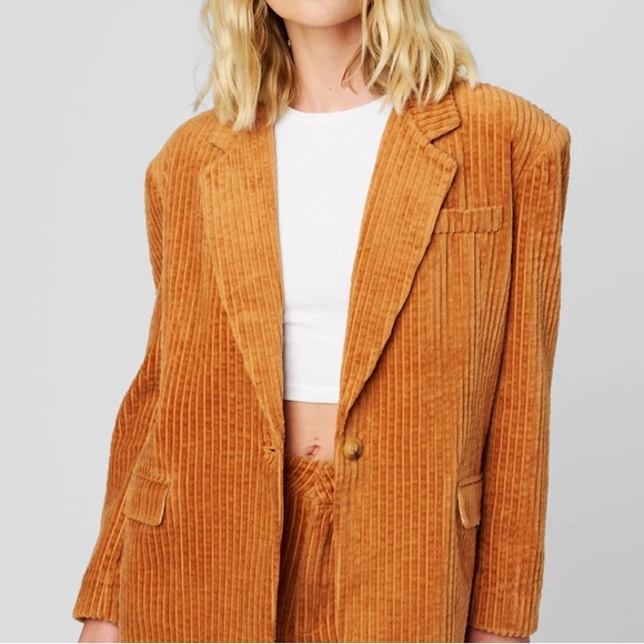 (A8) Blank NYC Wide Wale Corduroy Oversized Blazer Jacket, Size Large, NWT - Picture 2 of 12